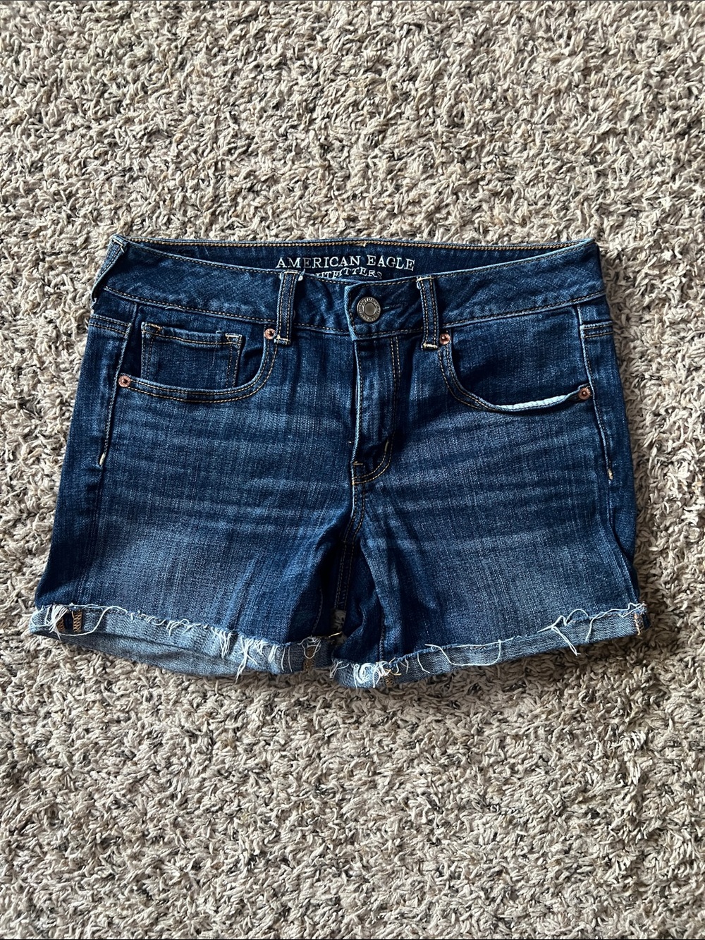 American Eagle Outfitters Dark Blue Denim Cutoff Shorts